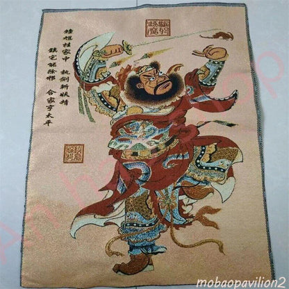 Religious Thangka Exquisite Embroidered Brocade Painting Tianshi Zhong Kui