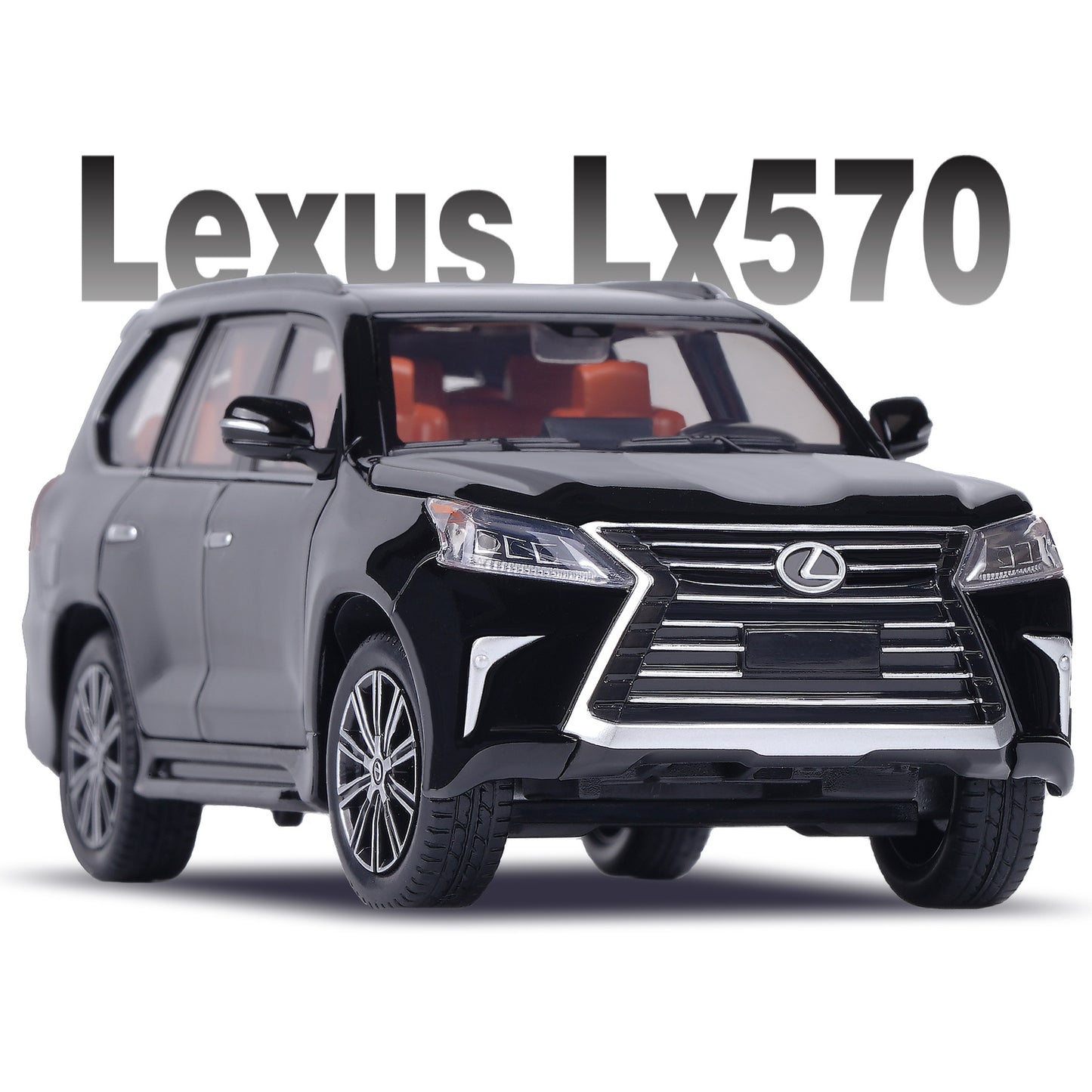 1:32 Diecast Lexus LX570 SUV Metal Car Model Toy Door Open Light Gift for Kids