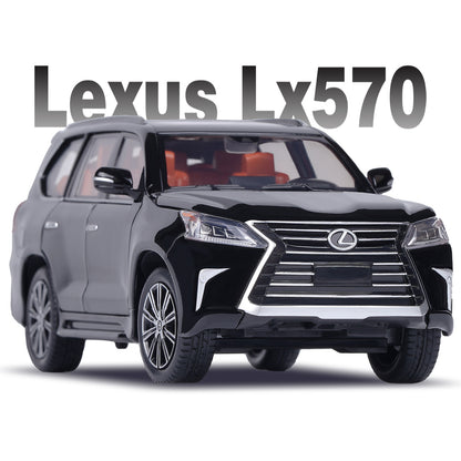 1:32 Diecast Lexus LX570 SUV Metal Car Model Toy Door Open Light Gift for Kids