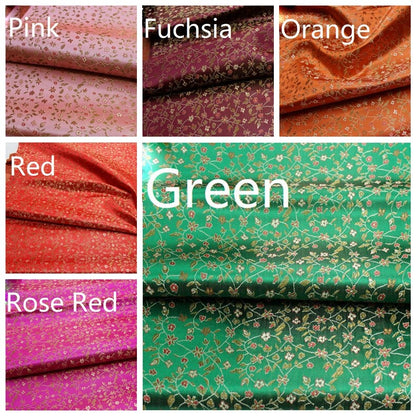 Chinese Jacquard Brocade Floral Satin Fabric for Clothes Bedding Upholstery DIY