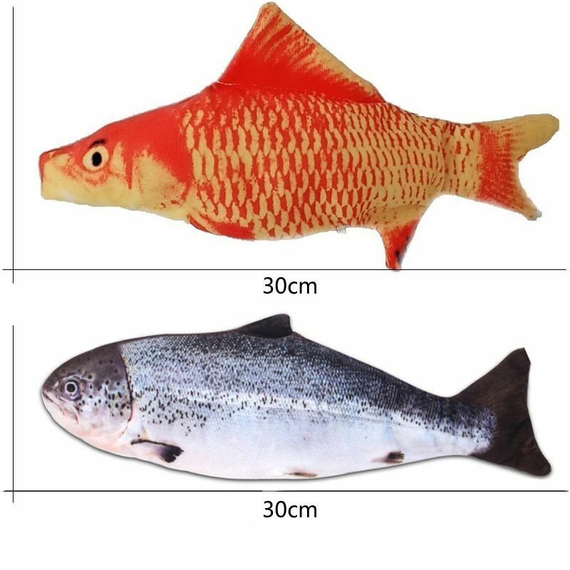 Electric Cat Toy Fish USB Charger Interactive Realistic Pet Chew Bite Floppy 30