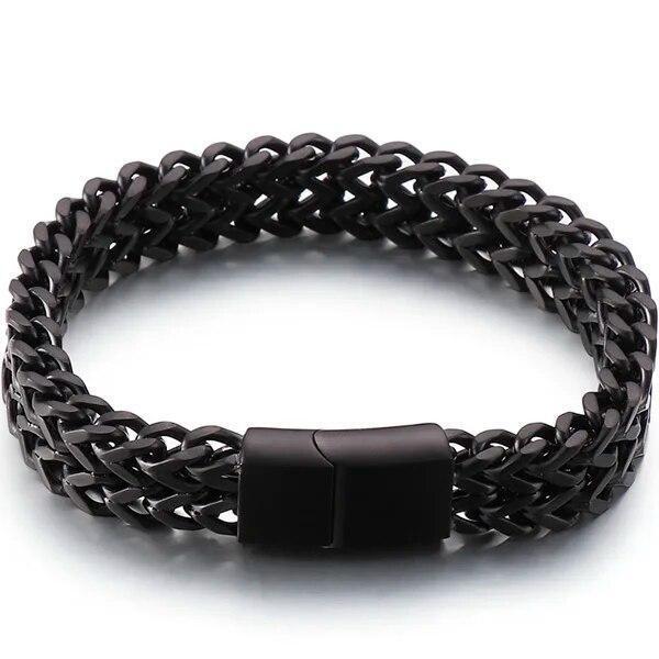 Meshed Woven Stainless Steel Bracelet Curb Chain Cuban Link Wristband Men Women