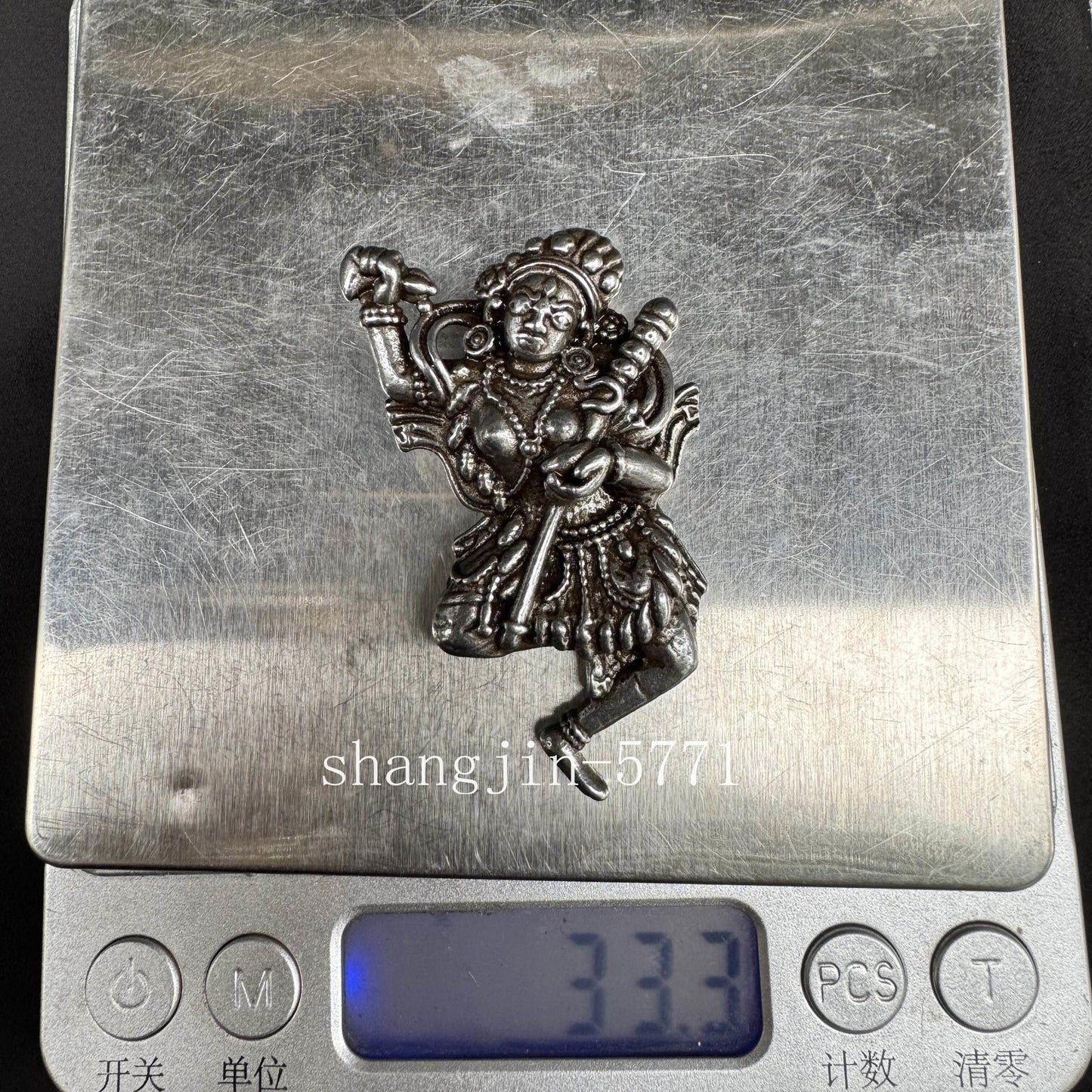 1.9"Old Tibetan Buddhism Bronze Silver Vajravarahi Dorje Phakmo Buddha Statue