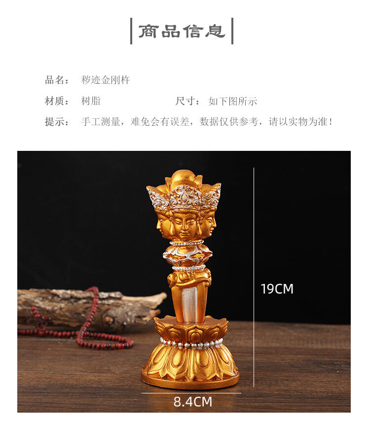 7.4" Buddhist Pestle Resin Handicraft Tibetan Buddha Statue Decorative