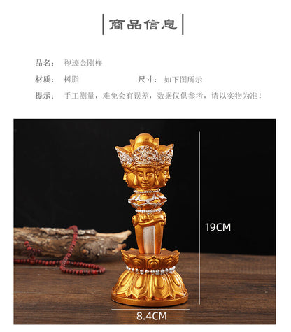 7.4" Buddhist Pestle Resin Handicraft Tibetan Buddha Statue Decorative