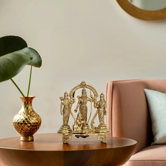 Ram Darbar Lord Rama Sita Laxman Hanuman Brass Family Statue Figurine Sculpture