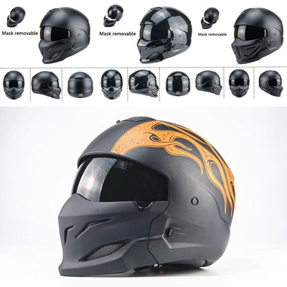 Motorcycle Helmet Open Face Full Face Helmet for Street Cruiser Scooter Men DOT