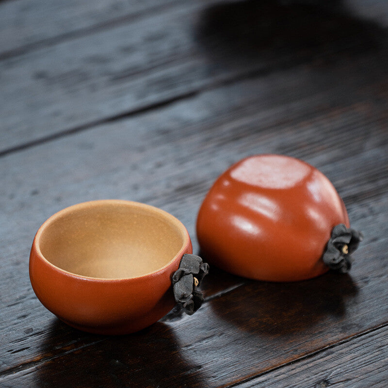 Persimmon Design Yixing Zisha Purple Clay Tea Cup Creative Chinese Personal Cup