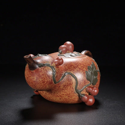 Chinese Yixing Zisha Clay Handmade Exquisite Teapot （福禄 底款：蒋蓉）