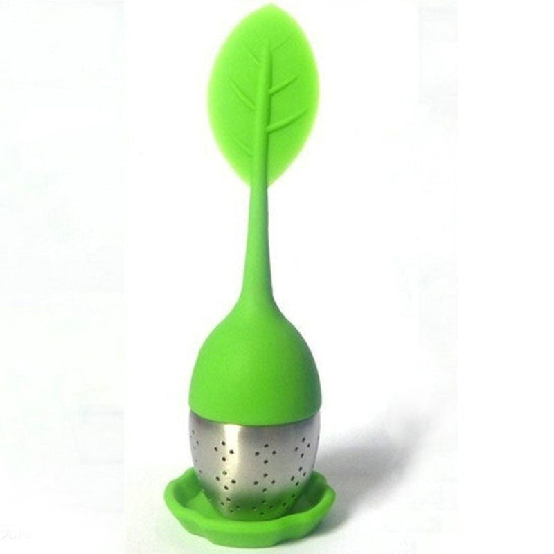 Tea Infusers Silicone Food-grade Stainless Steel Leaf Shape Tea Strainer Filter