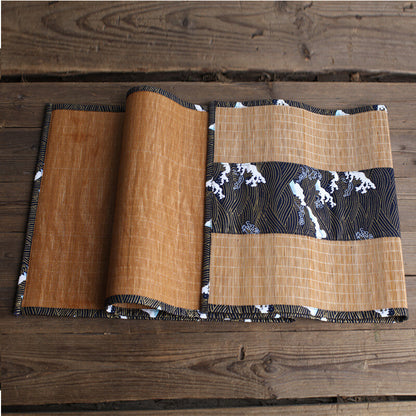 Japanese Table Runner Bamboo Weave Table Cloth Tea Mats Non-Slip Home Decor Chic