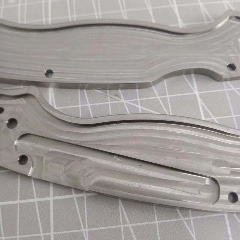 1Pair Titanium Knife Handle Scales Radial Stria for Spyderco Paramilitary C81