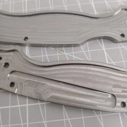 1Pair Titanium Knife Handle Scales Radial Stria for Spyderco Paramilitary C81