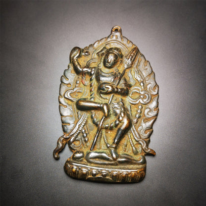 Acient Tibetan Buddhist Statue Troma Nagmo krodikali Black Wrathful