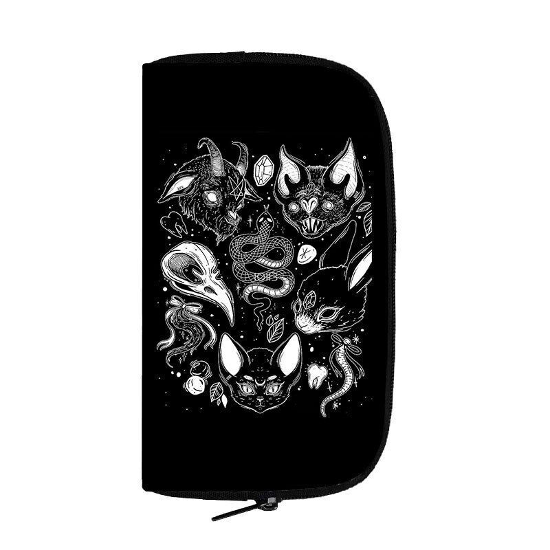 Cute Black Witch Wallet Money Bags Skull Gothic Purses Credit Card Phone Holder