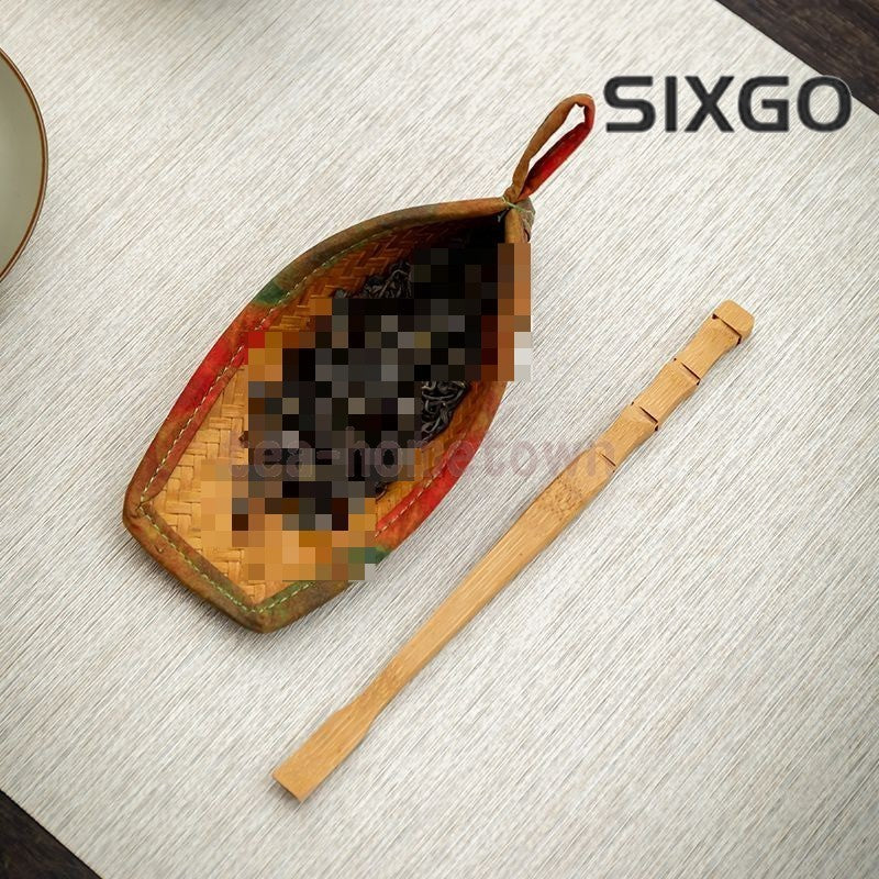 Vine Weaving and Bamboo Weaving Tea Scoop Handmade Bamboo Chinese Tea Ceremony