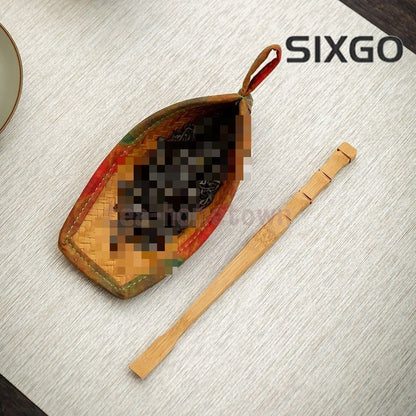 Vine Weaving and Bamboo Weaving Tea Scoop Handmade Bamboo Chinese Tea Ceremony