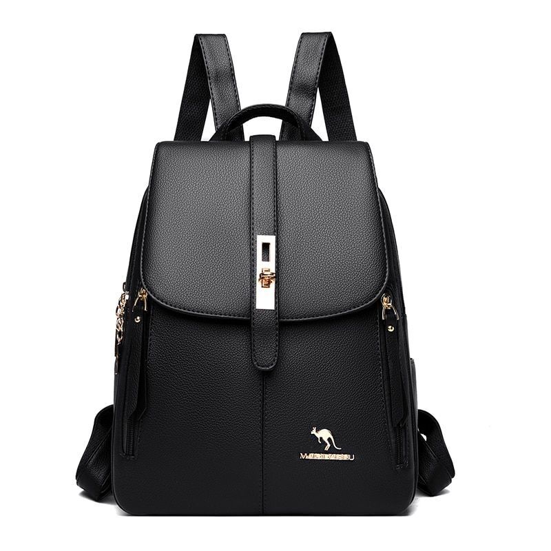 Synthetic Leather Backpacks Shoulder Bag Travel School Polyester Zipper Softback