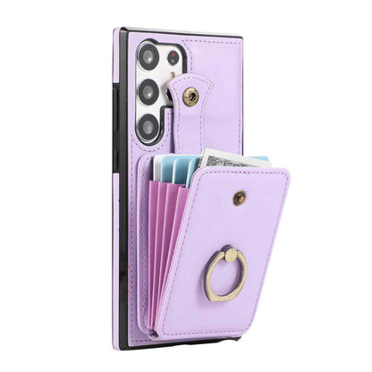 For Samsung Galaxy S25 Ultra/S25+ Case Wallet with Card Holder 360°Rotation Ring