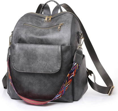 Girl Women Retro Fashion Backpack PU Leather Shoulder Handbag Travel Bag Satchel