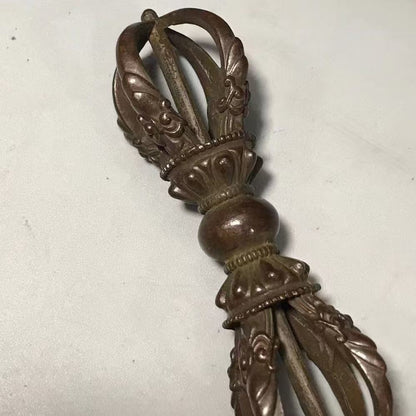 Tibetan 8-Sect Vajra Dorje | Antique-Style Copper Buddhist Ritual Decor