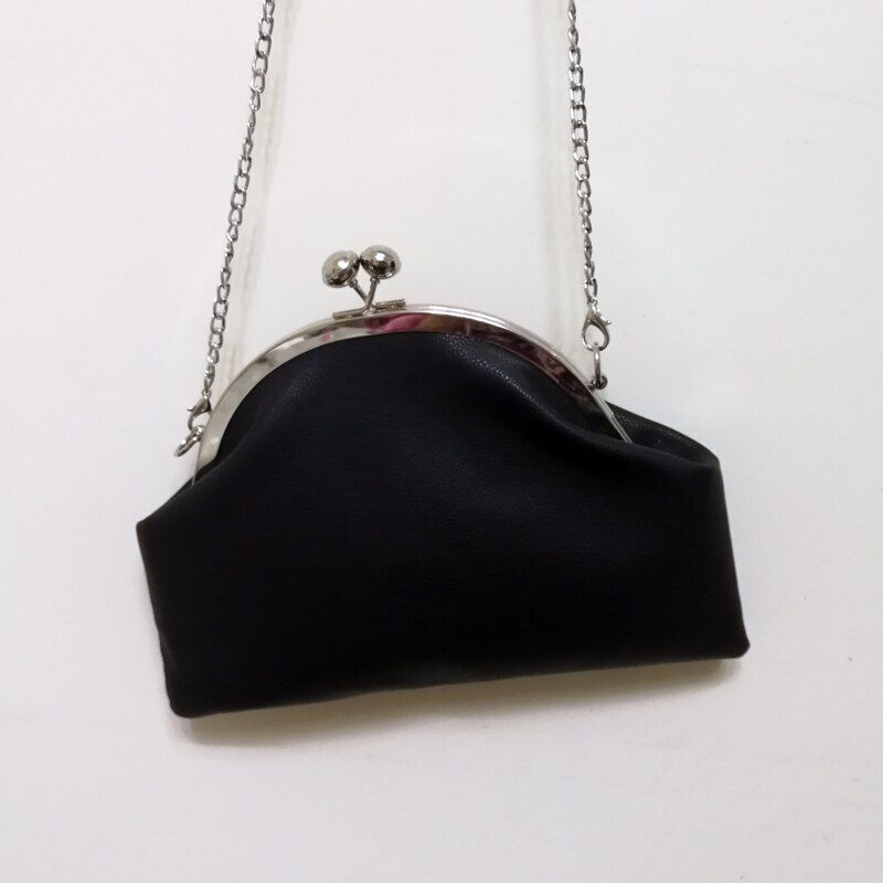 Handbag Vintage Simple Style Chain Clip Kiss Lock Shell Shoulder Messenger Bags