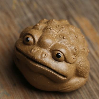 Wealthy Mascot Golden Frog Handmade Artware Zisha Duan Clay Tea Pet Ornament New