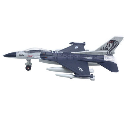 1/100 Fighter Aircraft F16 Jet Alloy Military Model Plane Scene with Sound&Light