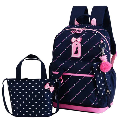 3pcs/set School Bag Backpacks Schoolbag Kids Children Girls Bag Student