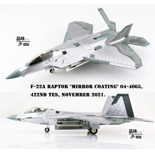 HM 1/72 US F22 fighter model F-22A "Mirror Coating" 422nd 2021