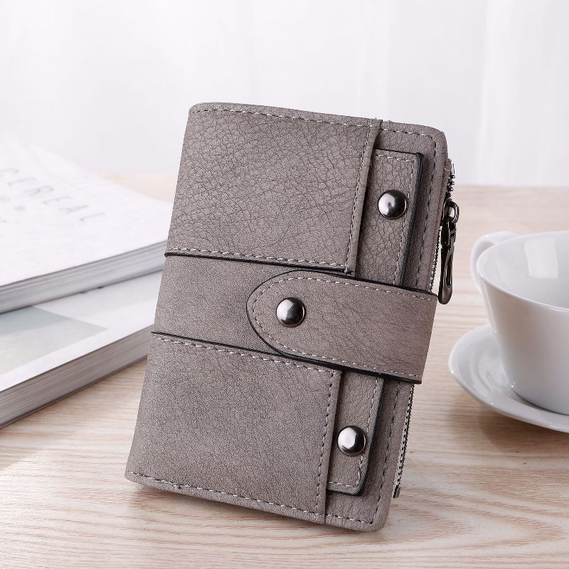 Wallet Simple Retro Rivets Short Wallet Coin Purse Card Holders Handbag Vintage