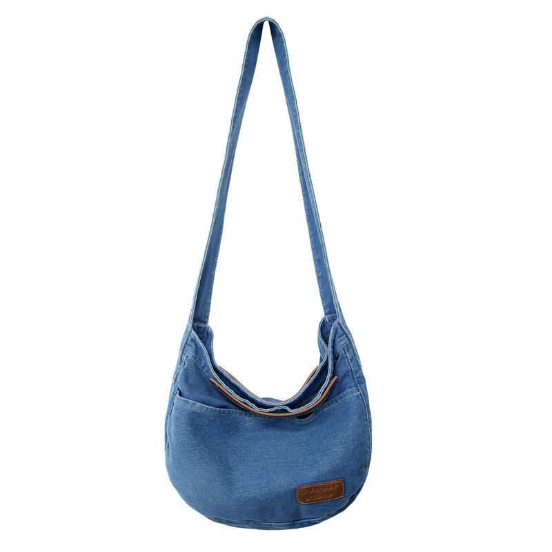 Versatile Denim Shoulder Bags Light Large Handbags Leisure Crossbody Bag Purse