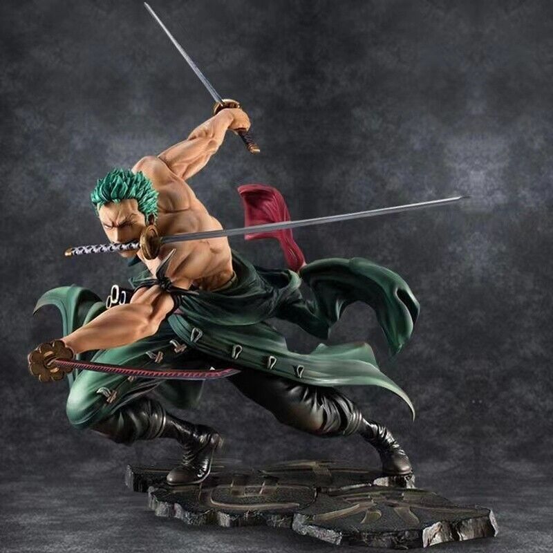 Anime One Piece Roronoa Zoro Three-Knife Fighting PVC Action Figure Model Toy