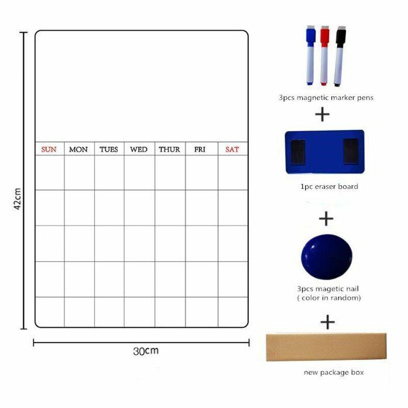 A3/42cm Magnetic Daily Weekly Monthly Planner Whiteboard Fridge Ref To Do List