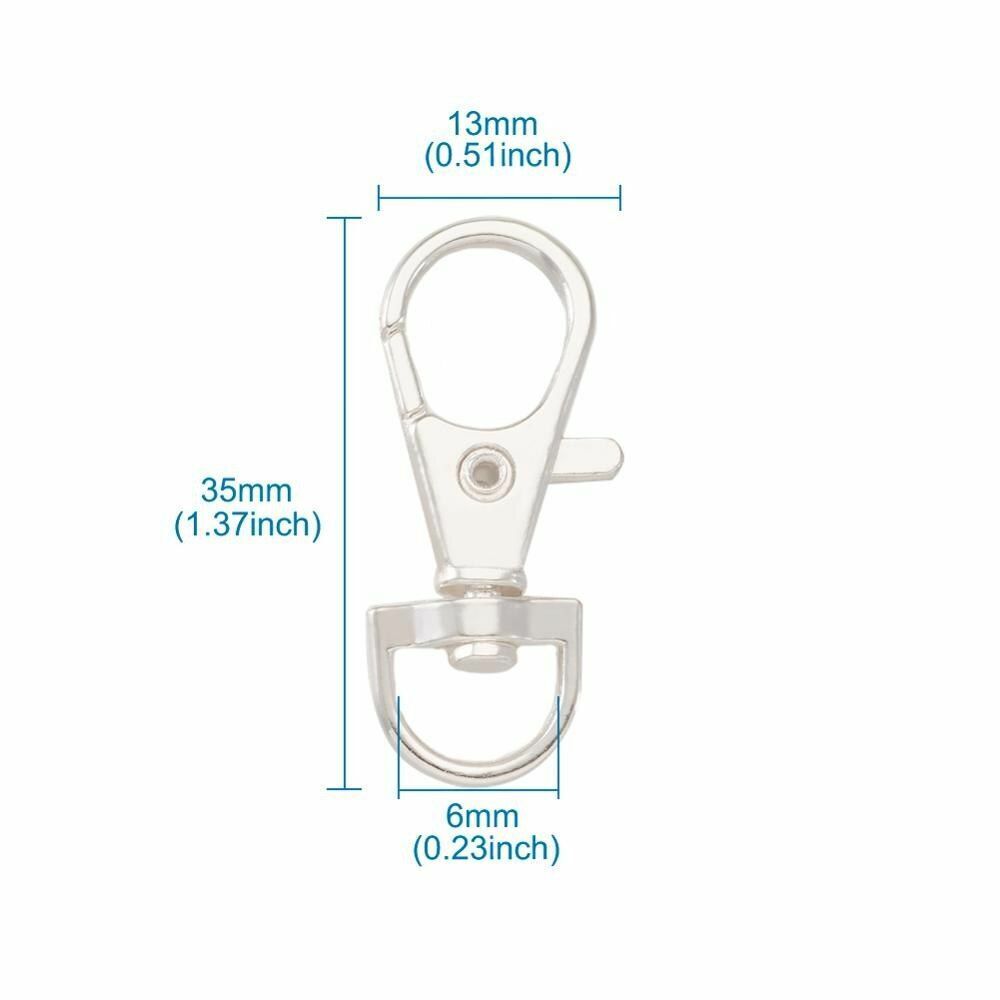 100Pcs/Lot Alloy Swivel Lanyard Snap Hooks Claw Clasps DIY Jewelry Making Supply