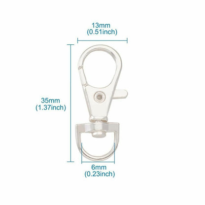 100Pcs/Lot Alloy Swivel Lanyard Snap Hooks Claw Clasps DIY Jewelry Making Supply