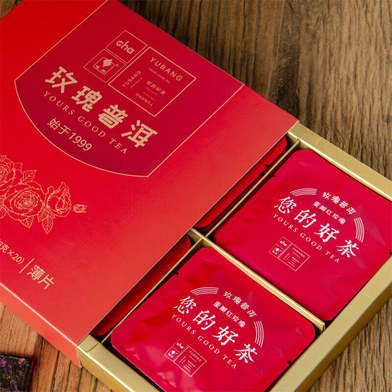 160g Puerh Tea Thinly Sliced Ripe Tea Rose Panax Ginseng Flower Icelandic Tea