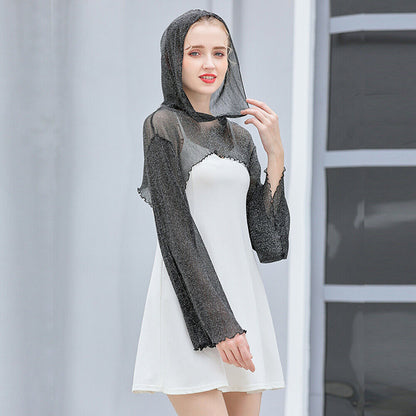 Hooded Fake Collar Ups for Women Sun Protection Top Fake Hat Beach Cover Summer