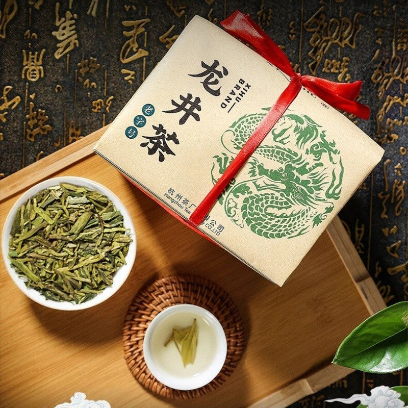 Yu Qian Chinese Xi Hu Longjing Tea Long Jing Spring Dragon Well Green Tea 200g