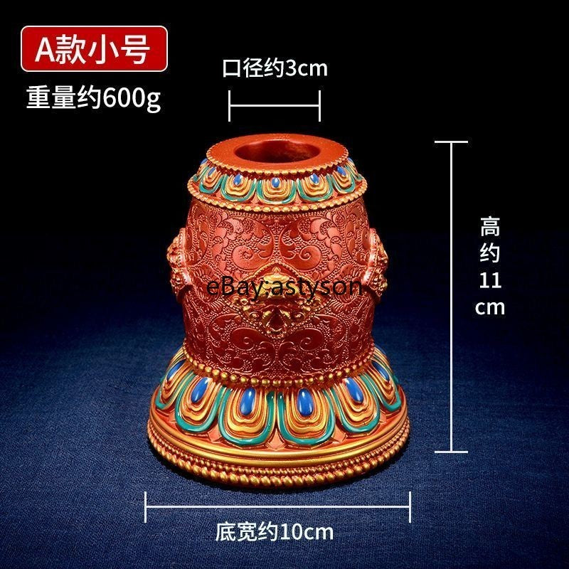 Tibetan Style Eight Auspicious Patterns Resin Hand Cranked Rotating Base