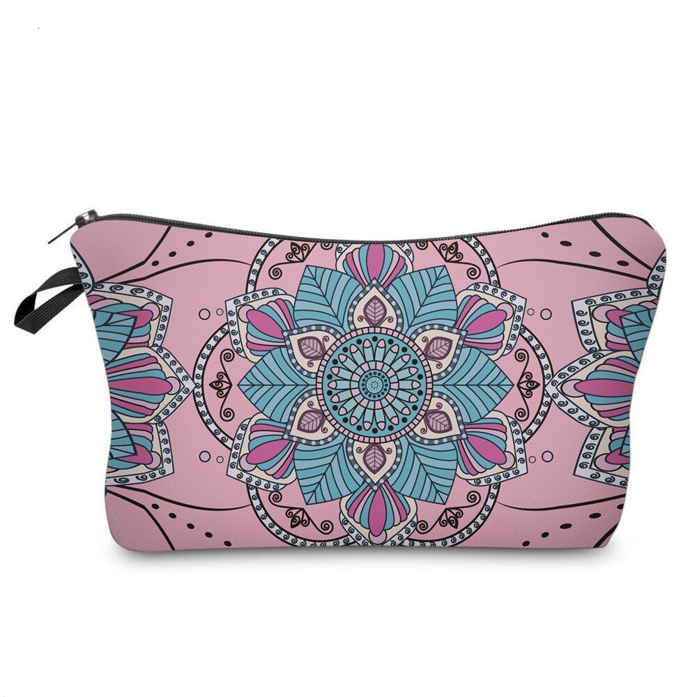 Cosmetic Bag Waterproof Printing Turtle Leaf Toilet Bag - Thumbnail 5