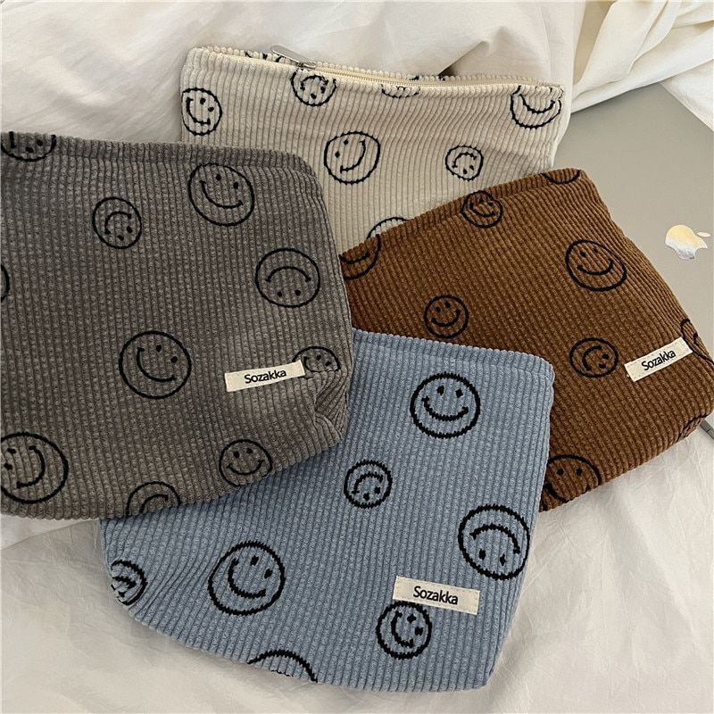 Corduroy Cosmetic Bag Handbags Purses Makeup Organizer Storage Bag Pencil Cases