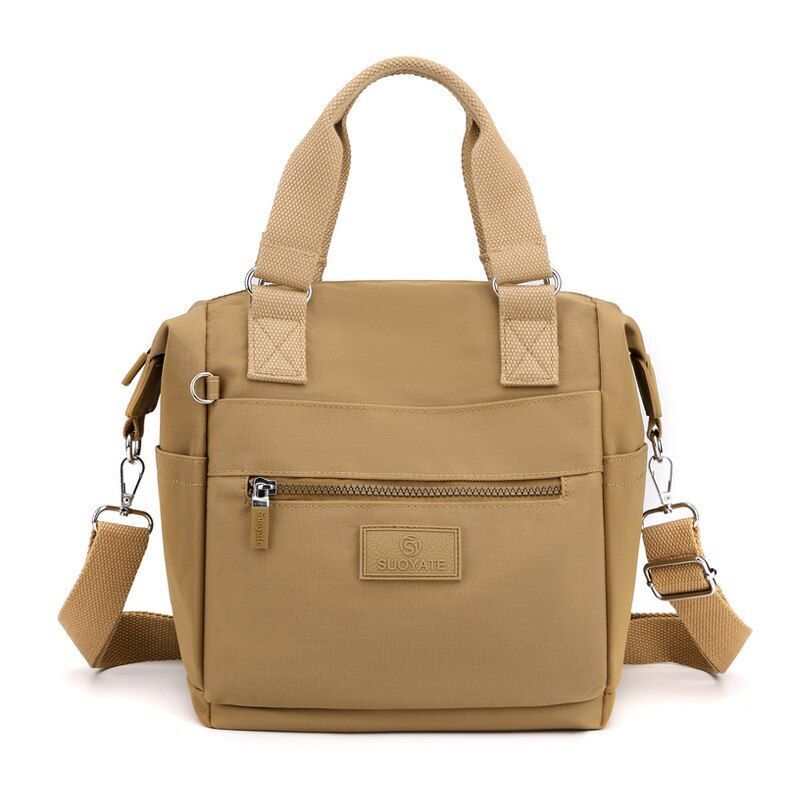 Large Travel Crossbody Bag Zipper Multiple Pocket Handbag Waterproof Nylon Purse