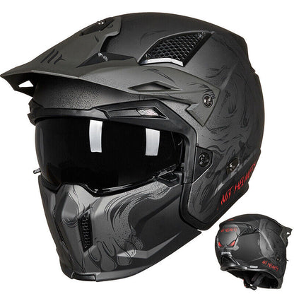 Motorcycle Modular Open Face Full Face Helmet Retro Street Bikes Full Helmet DOT
