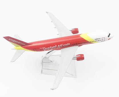 16CM Vietjet Air AIRBUS A320 Passenger Aircraft Aeroplane Diecast Airplane Model