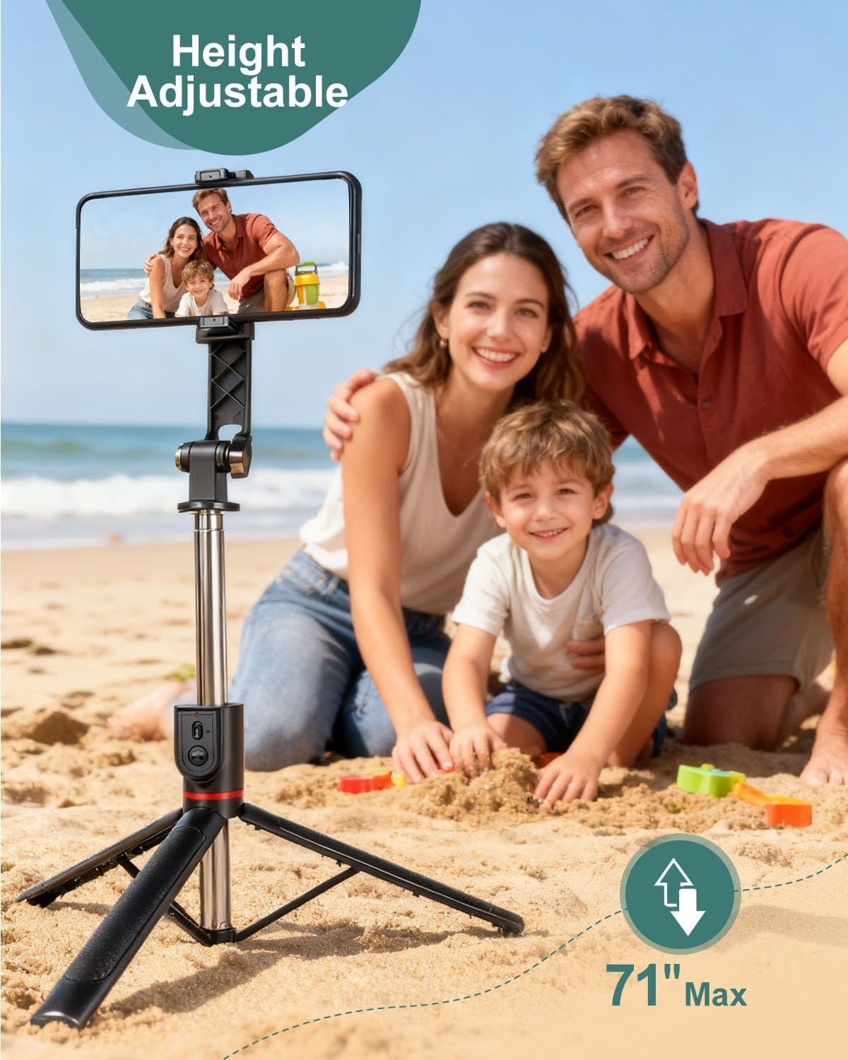 71" Phone Tripod Selfie Stick for Iphone and Android Phone, Cell Phone Tripod St