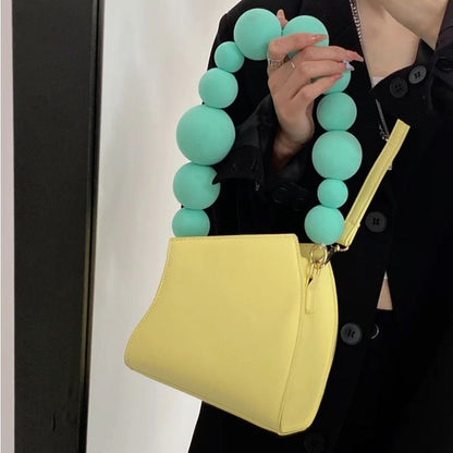 Handbag Yellow Square Bag Fashion Retro All-Match Shoulder Messenger Purse Flap