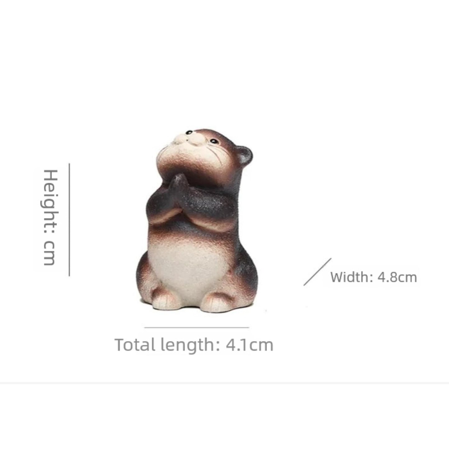 Tea Pet Otter Ornament 6.1cm 2.4in Handcraft Sculpture Animal Tea Play Decor