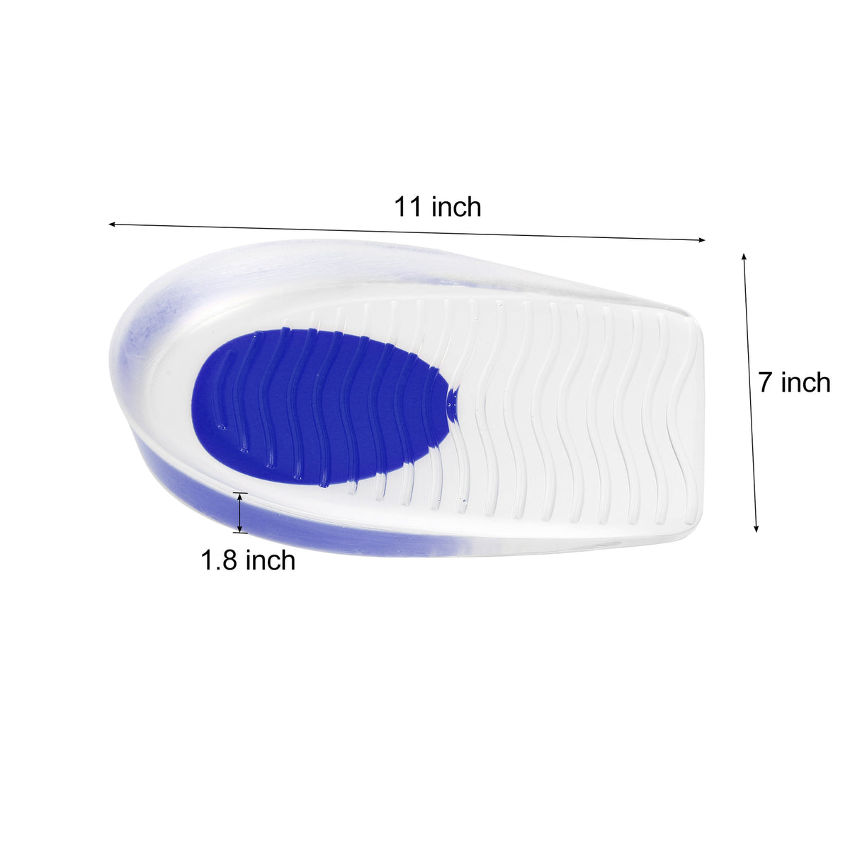 6Pcs Silicone Heel Support Cup Pads Ripple Pattern Blue Size 40-46