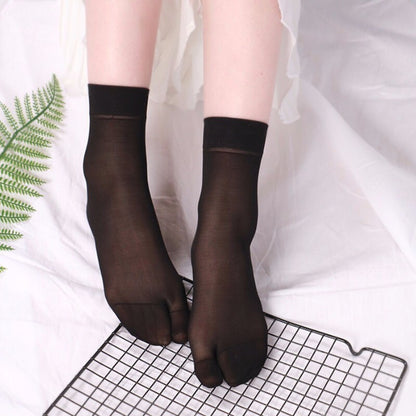 10 Pair Silky Two Toes Split Socks Thin Japanese Tabi Ninja Hosiery Socks Summer